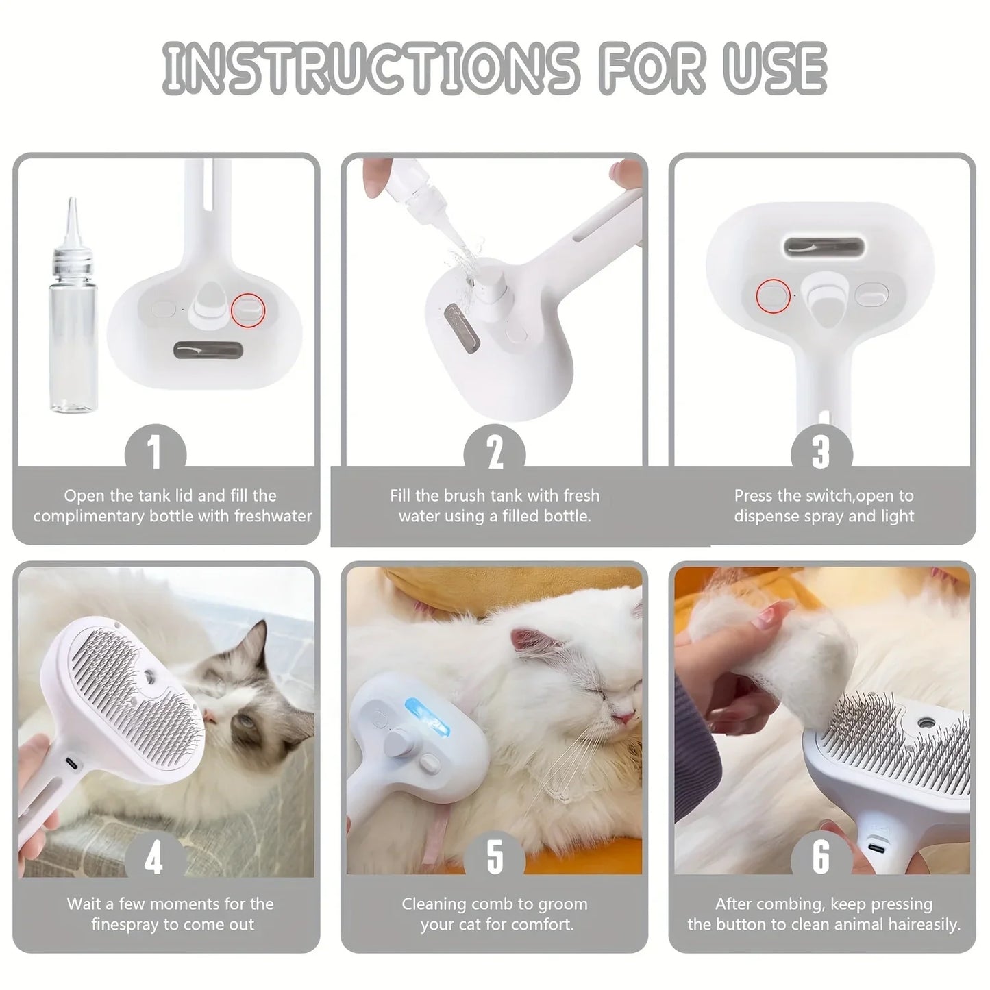 SPRAYPOOT - Spray Borstel Voor Katten En Honden