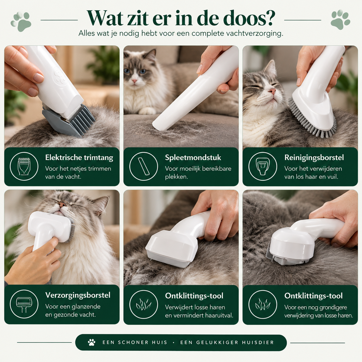 HaarHap - 5-in-1 Vachtstofzuiger voor Hond & Kat